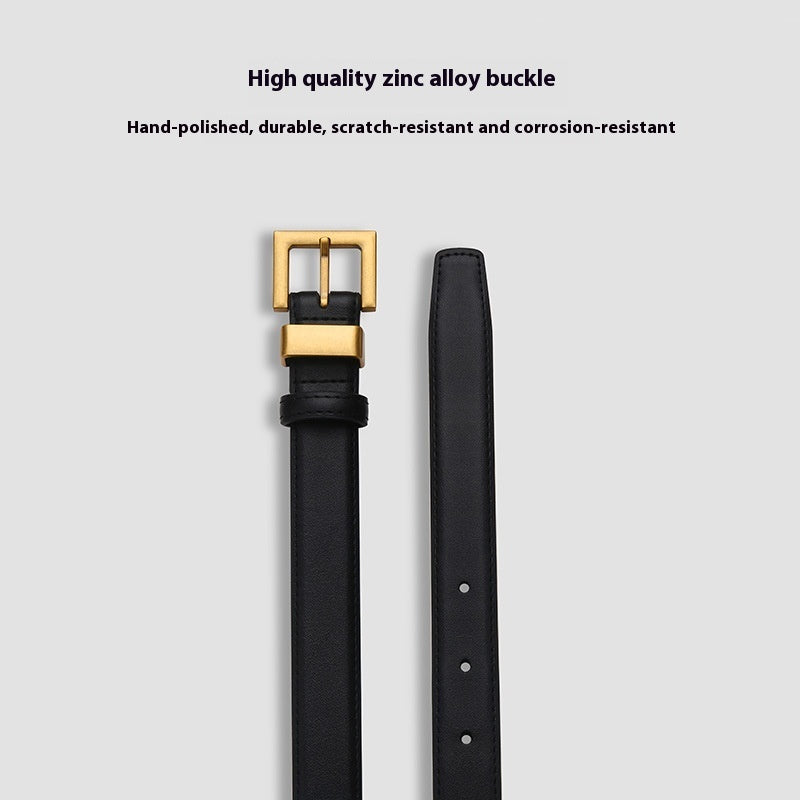 Women's High-grade Soft Fashion All-match Leather Pin Buckle Black Wide Belt Women's High-grade Soft Fashion All-match Leather Pin Buckle Black Wide Belt